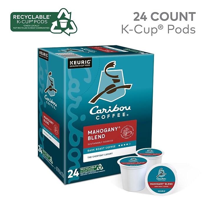 Caribou Mahogany Blend Coffee Keurig® K-Cup® Pods, Dark Roast