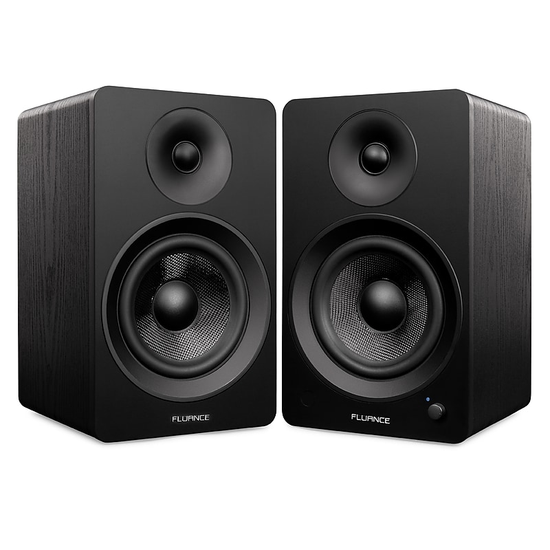 Fluance Ai61 2-Way 2.0 Stereo Bluetooth Bookshelf Speakers with 6.5" Drivers, 120W Amp for Turntable, Black Ash (AI61) image 1