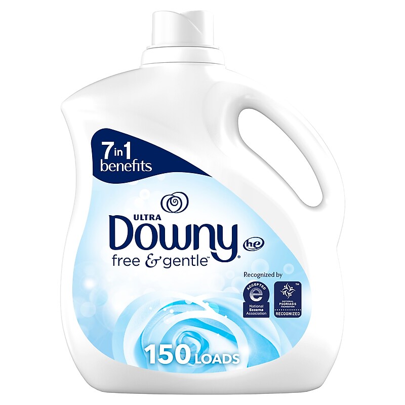 Downy Ultra Free & Gentle Fabric Softener, Unscented, 150 Loads, 111 oz. (10044) image 1