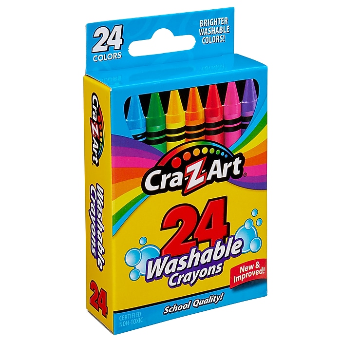 Cra-Z-Art Washable Crayon, Assorted Colors, 24/Pack (10222-48