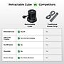 Uncaged Ergonomics Retractable Cube 6' Extension Cord, 4-Outlet, 18 AWG, Black (RC-BLACK)~#|#~38A7A5F6-1844-4AEB-BEB8AEEAEB874B92_sc7