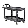Rubbermaid 2-Shelf Plastic/Poly Mobile Utility Cart with Swivel Wheels, Black (FG454600BLA)~#|#~38AB97A6-8A59-434B-BBAA91DF41005AB2_sc7
