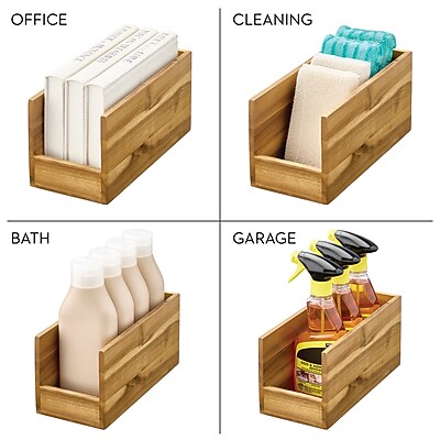 iDESIGN Stackable Wood Storage Bin - Thumbnail 3
