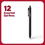 TRU RED™ Retractable Quick Dry Gel Pens, Fine Point, 0.5mm, Assorted, 12/Pack (TR54491)~#|#~38B79AEE-DCE0-4A82-A1C2BD2858183F06_sc7
