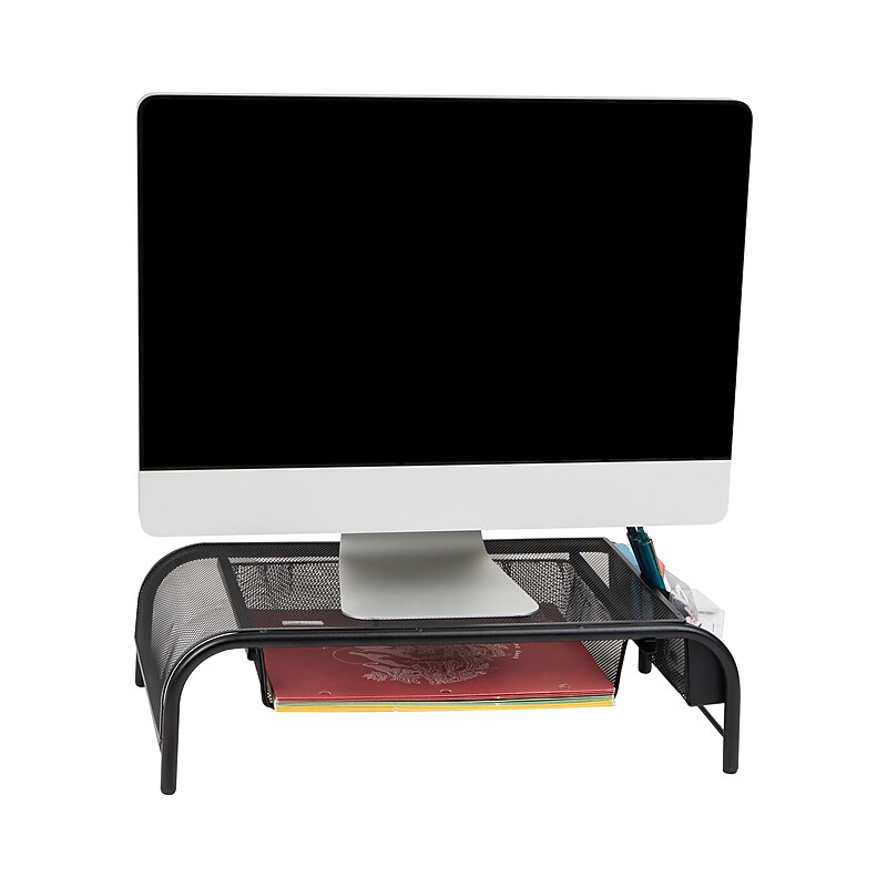 Mind Reader Monitor Stand, Holds Up to 33 lbs., Black (MESHMONSTA-BLK) image 1