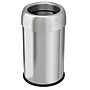 halo Stainless Steel Round Open Top Trash Can with Dual AbsorbX Odor Control System, Silver, Silver, 13 Gal. (OT13STR)~#|#~38C4DCF6-C653-4673-9E6687F5A830DFF4_sc7