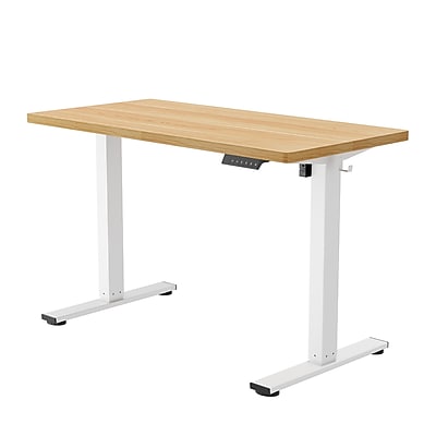 FlexiSpot E2 48”W Electric Rectangular Adjustable Standing Desk, Maple/White (E2W4824M) Simolary simolary.com