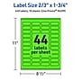 Avery Rectangle Multipurpose Labels, 2/3" x 1-3/4", Neon Green, 440/Pack (94209)~#|#~38C785BE-E009-4259-A0B32F3C264D445B_sc7