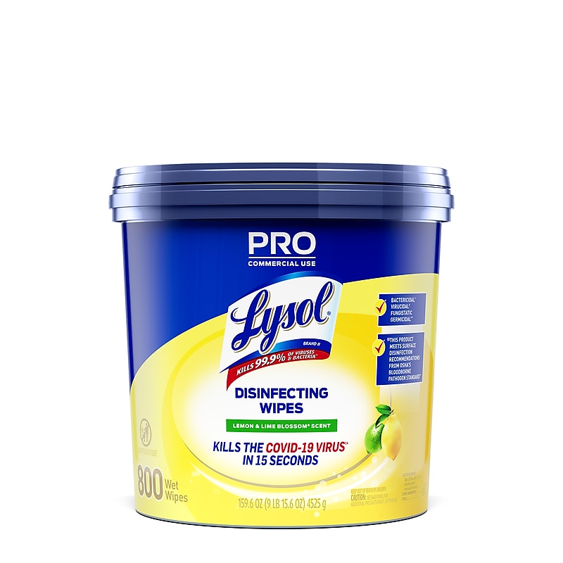 Lysol Pro Disinfecting Wipes, Lemon & Lime Blossom, 800 Wipes/Bucket (1920099856X) image 1