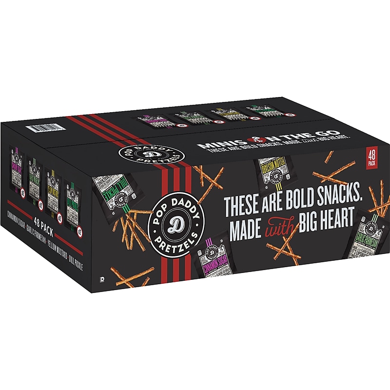 Pop Daddy Variety Pack Pretzels Sticks, 1.5 oz., 48 Bags/Carton (38153) image 1