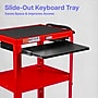 Luxor LEADER 3-Shelf Adjustable Media Utility Cart with Pullout Tray, Red (UCMT1KB-RD)~#|#~38D20AE9-FD11-40C9-B9E0C443E5487A5C_sc7