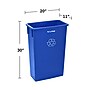 Alpine Industries Polypropylene Trash Can with Dolly, 23 Gallon, Assorted Colors, 3/Pack (477-PKD1)~#|#~38D21801-A6C9-4697-84044B705B48FF06_sc7
