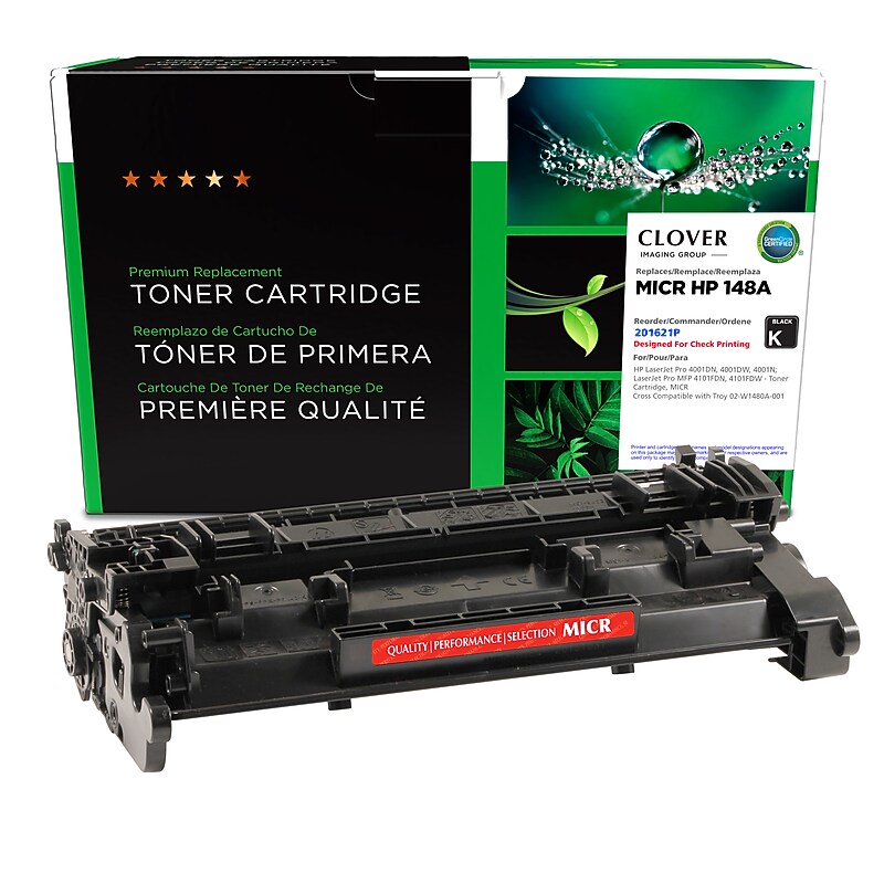 Clover Imaging Group Remanufactured Black Standard Yield MICR Toner Cartridge Replacement for HP W1480A image 1