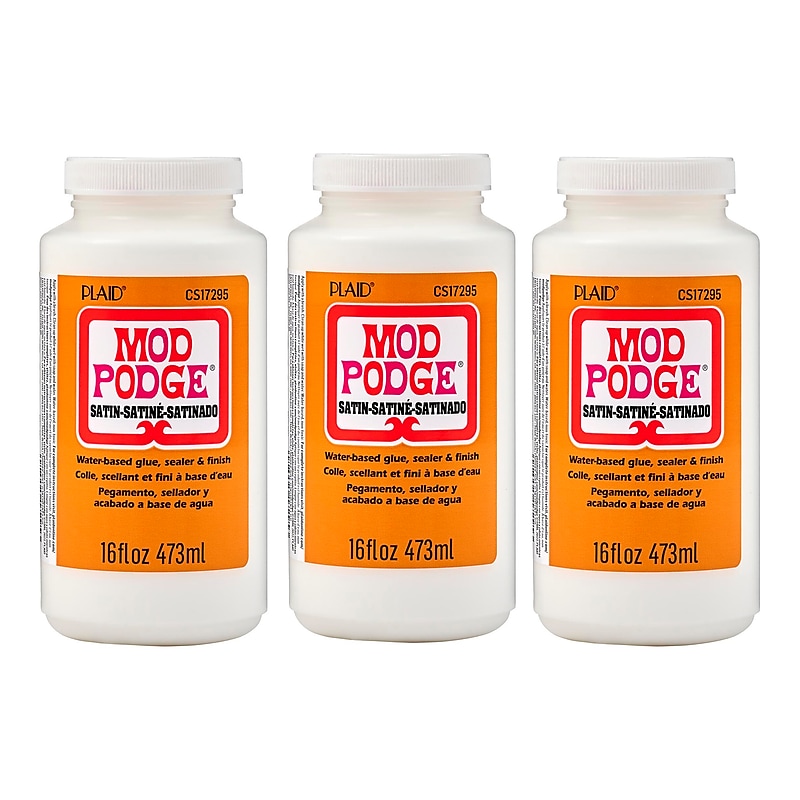 Mod Podge Decoupage Glue, Satin, 16oz., 3/Pack (MODCS17295-3) image 1