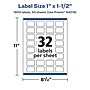 Avery Laser/Inkjet Waterproof Multipurpose Rectangle Labels, 1" x 1.5", White, 1600 Labels/Box (94219)~#|#~38E80673-0F72-4295-B3A769CA2E64B725_sc7