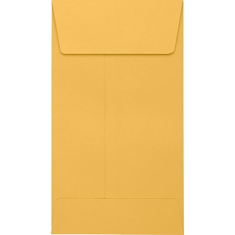 LUX Kraft Moistenable Glue #5 1/2 Coin Envelopes, 3 1/8" x 5 1/2", Brown Kraft, 500/Pack (95000-500) image 1