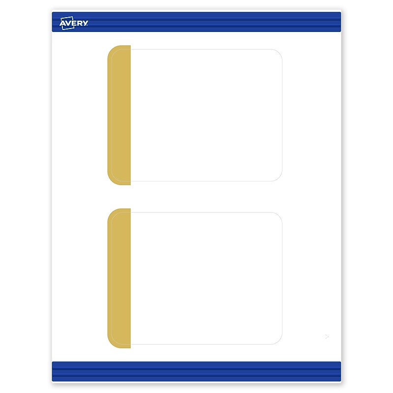 Avery Gold-Dipped Edge Matte Blank Card, White, 20/Pack (S00-DJR) image 1