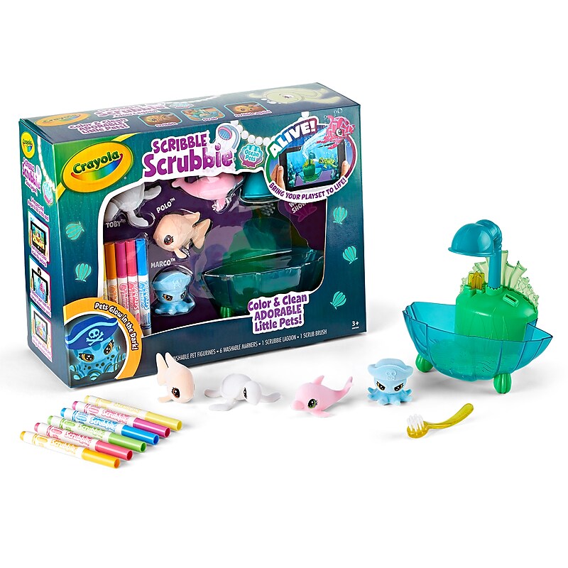 Crayola Scribble Scrubbie Ocean Pets Glow Lagoon (BIN747507) image 1