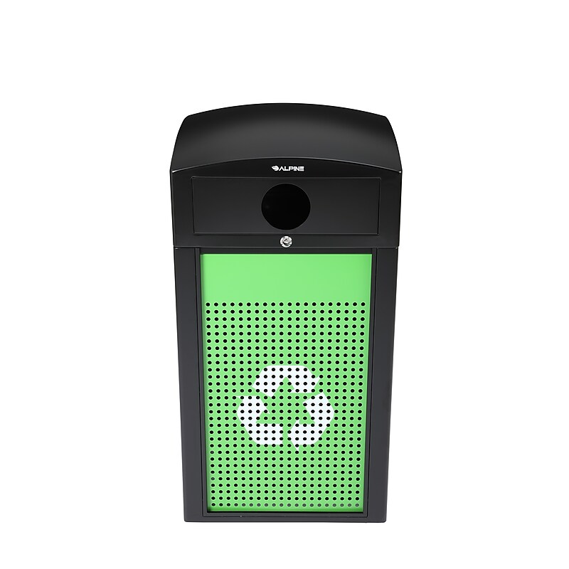 Alpine Industries GS Series Steel Recycling Bin, 40 Gallon, Green (ALP471-40-GS-C) image 1