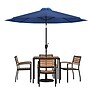 Flash Furniture Lark Outdoor Patio Table Set, Navy Umbrella, 7 Piece Set (XU8104UB19BNV)~#|#~38FAE0FC-0405-4966-A0B8D010998551F2_sc7