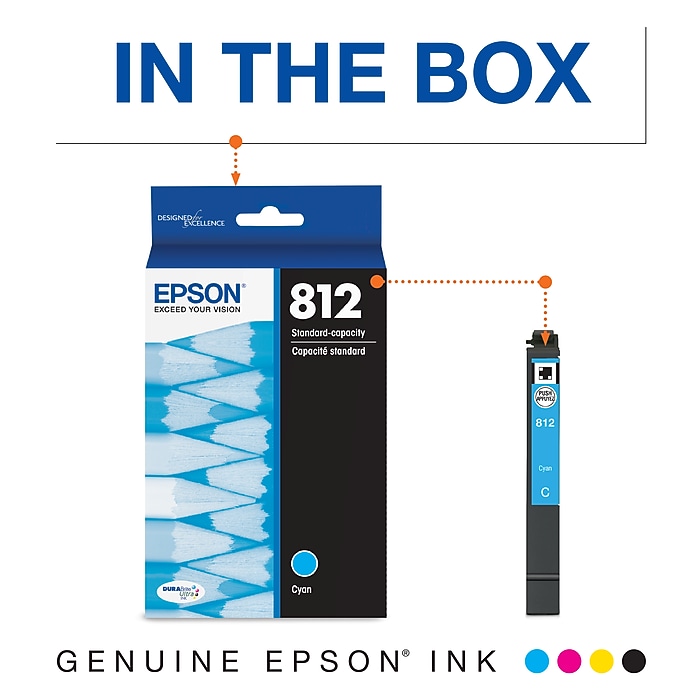 Epson T812 Cyan Standard Yield Ink Cartridge (T812220-S) | Staples