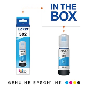 Epson T502 Cyan Standard Yield Ink Bottle (T502220-S)
