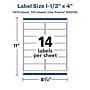 Avery Laser/Inkjet Waterproof Multipurpose Rectangle Labels, 1.33" x 4", White, 1400 Labels/Box (94206)~#|#~3904FCE6-F13A-4288-835280720A2F413C_sc7