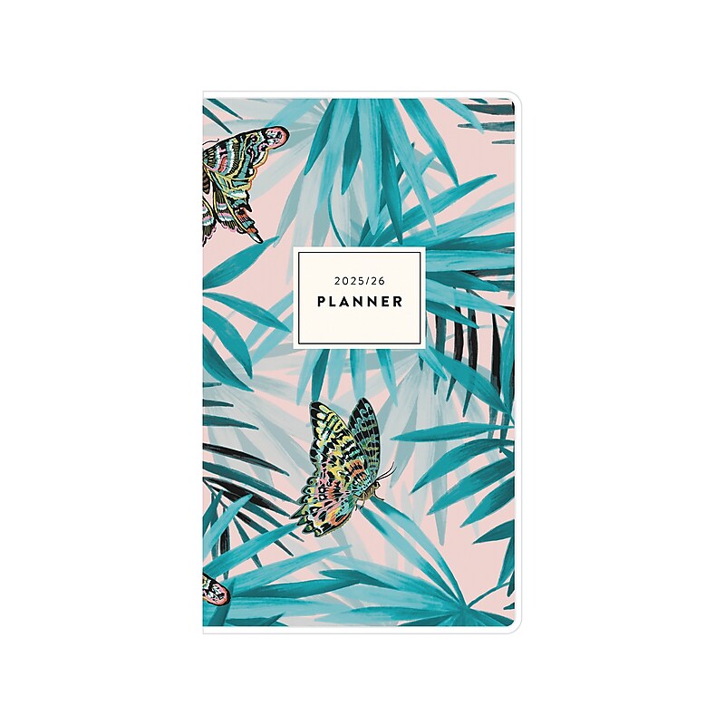 2025-2026 Blue Sky Paradise Again 3.63" x 6.13" Monthly Planner, Plastic Cover, Multicolor (150543) image 1
