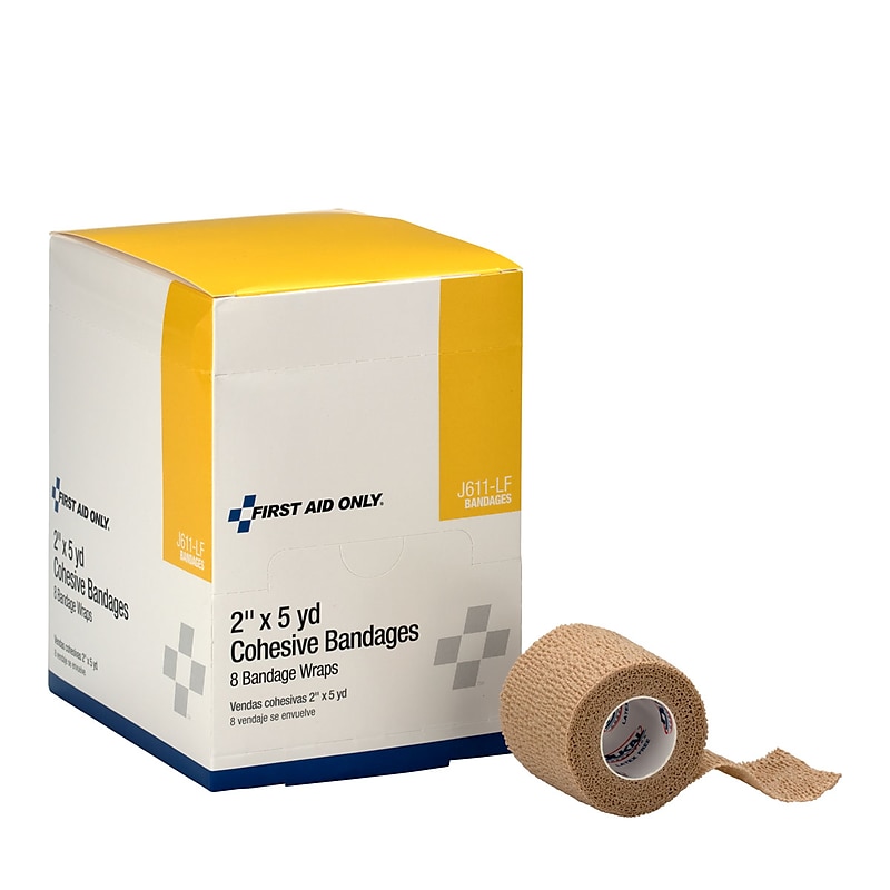 First Aid Only Cohesive 2" x 5 yd Elastic Bandage, 8/box (5-910/J611-LF) image 1