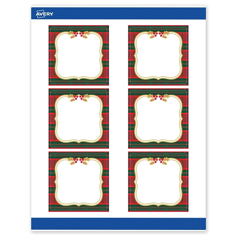 Avery Square Multipurpose Labels, 3" x 3", White, 60/Pack (19479370518) image 1