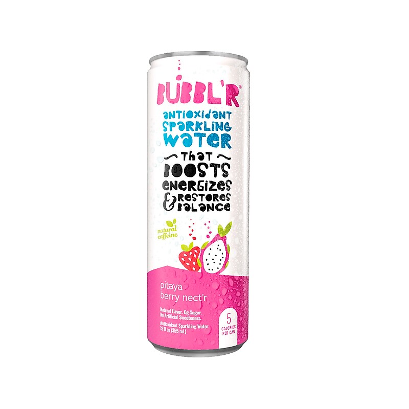 Bubbl'r Antioxidant Pitaya Berry Nect'r Flavored Sparkling Water, 12 oz., 12 Cans/Carton (028435399780) image 1