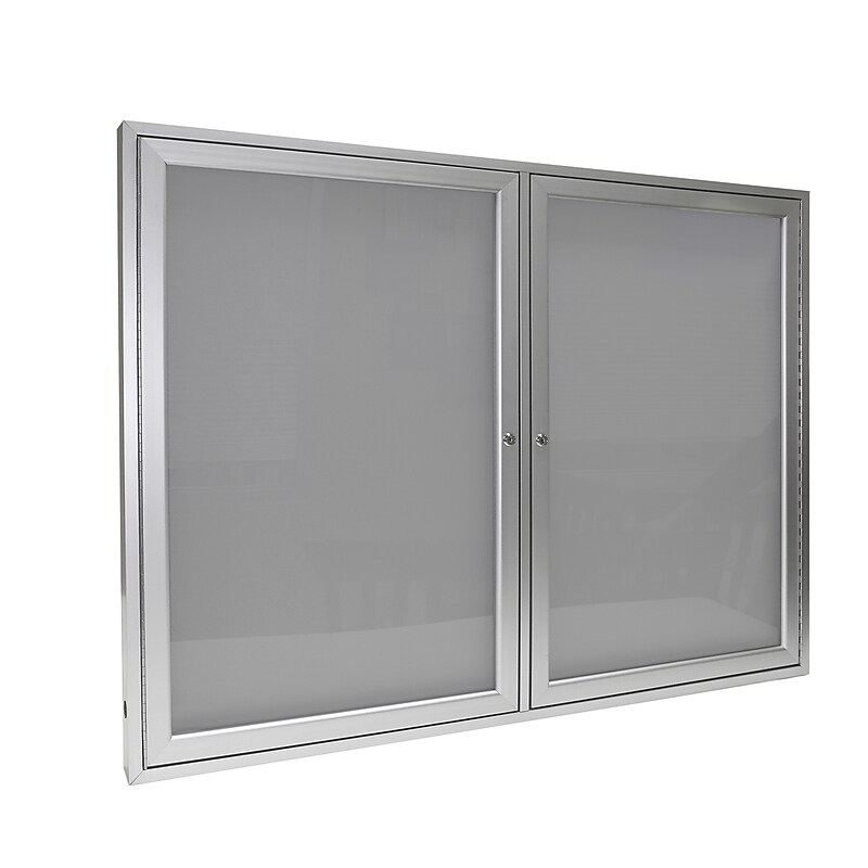 Ghent Vinyl Enclosed Bulletin Board, Satin Frame, 3'H x 4'W (PA23648VX-193) image 1