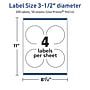 Avery TrueBlock Laser/Inkjet Circle Multipurpose Labels, 3.5" Dia., White, 200/Box (94514)~#|#~39216BDE-109A-46C8-96FD6723122FA3CF_sc7