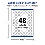 Avery Laser/Inkjet Round Multipurpose Labels, Clear, 48 Labels/Sheet, 10 Sheets/Pack (94500-CMF10)~#|#~3926AB13-B171-493A-85EC8A7D309D4F16_sc7