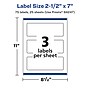 Avery Laser/Inkjet Multipurpose Rectangle Labels, 2.5" x 7", White, 75 Labels/Pack (94247)~#|#~392DCBC1-C7B3-475A-AAD734B1A42AB2CC_sc7