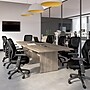 Bush Business Furniture 120W x 48D Boat Shaped Conference Table with Wood Base, Modern Hickory (99TB12048MHK)~#|#~392DEAEC-437F-4E40-ADB58C561CDE7495_sc7