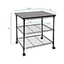Mount-It! 3-Shelf Steel/Laminate Large Printer Cart with Wheels, Black (MI-7856)~#|#~39320DD0-D96D-4E53-B9164EE21259980E_sc7