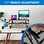 Mount-It! 38"W Rectangular Adjustable Mixed Materials Standing Desk Converter, Dark Walnut Woodgrain (MI-15006)~#|#~39380DBC-02FD-46D2-BC1F7B7DA0BACE3B_sc7