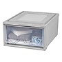 Iris 31 qt. Stackable Storage Drawer, Plastic, Gray/Clear, 3/Carton (170473CT)~#|#~394AFEC2-8A48-4374-935A3D33AD87E49A_sc7
