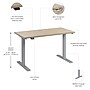 Bush Business Furniture Move 60 Series 48"W Electric Adjustable Standing Desk, Natural Elm/Cool Gray Metallic (M6S4824NESK)~#|#~3952C169-D572-40B4-8F867BEF141DDB7D_sc7
