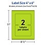 Avery Laser/Inkjet Multipurpose Rectangle Labels, 4" x 6", Bright Green, 80/Pack (94278)~#|#~395318FD-5C3E-4C87-B4021CF94FFBC177_sc7