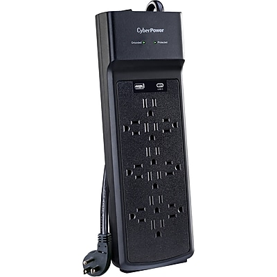 CyberPower 12-Outlet 2-USB Port Surge Protector, 6’, 3000 Joules, Black (CSP1206UC) Sansujyuku sansujyuku.com