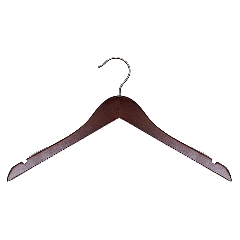 Nahanco 17" Wooden Shirt Hanger, Mahogany, 25/Pack (20317HU) image 1