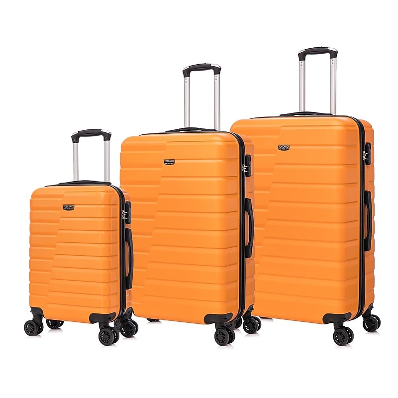 TUCCI 3-Piece Hardside Spinner Carry-On Luggage Set, TSA Checkpoint Friendly, Burnt Orange (S0568-03PC-BRTO) image 1