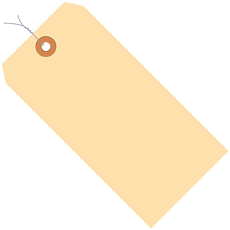 Pre-Wired Shipping Tags, 5.25" x 2.63", Manila, 1000/Carton (G10063) image 1