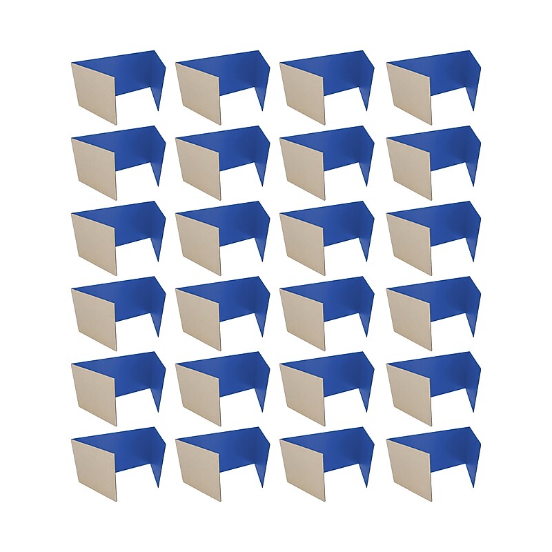 12" x 48" Blue Corrugated Study Carrel (5/32") - Pack of 24 image 1
