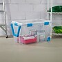 Sterilite 120 Quart Wheeled Gasket Box with Lid, Plastic, Clear/Blue Aquarium, 3/Carton (19434303)~#|#~396D6463-54E2-49FB-81F9F2B289E952B4_sc7