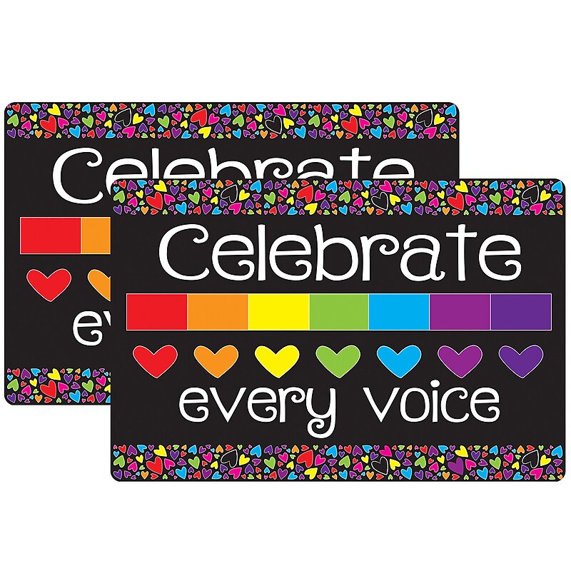 Ashley Smart Poly Commercial Floor Mat, 15.5" x 23.5", Celebrate Every Voice Mini Hearts, 2/Bundle (ASH91503-2) image 1