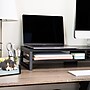 Mind Reader 2-Tier MDF Double Monitor Stand, Dual Screen Riser with Storage Shelf, Up to 88 lbs., Black (DBMONMDF-BLK)~#|#~39748F76-D698-4A00-B687D2D87E5959D2_sc7