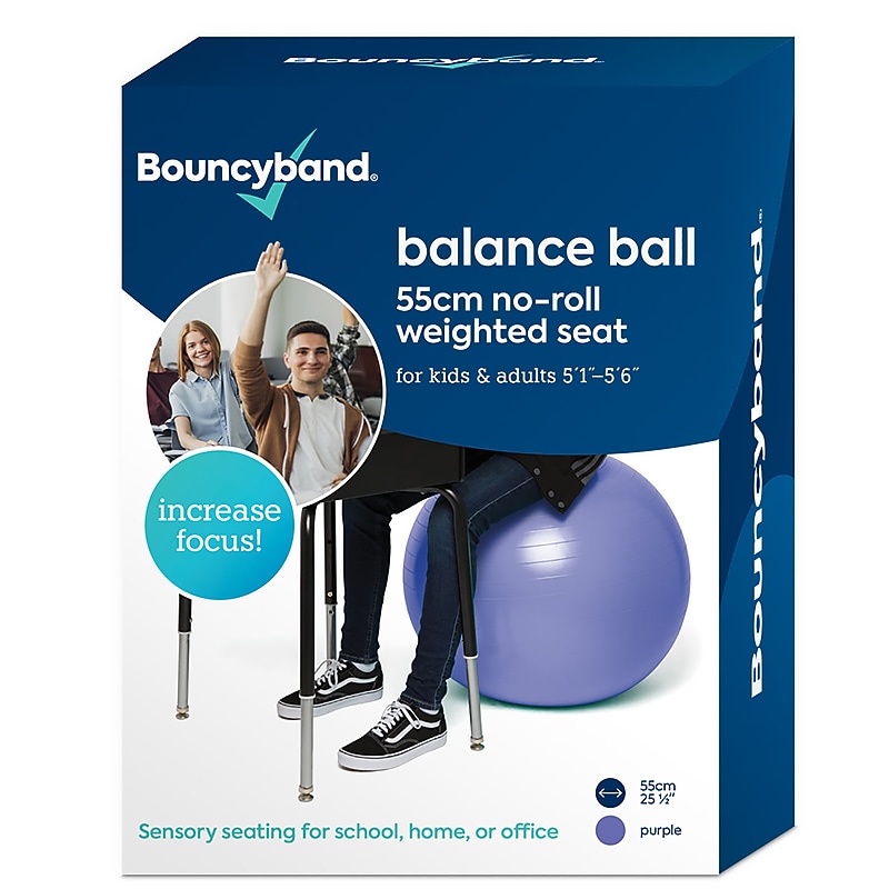 Bouncy Bands Balance Ball, 55cm, Purple (BBAWBS55PU) image 1